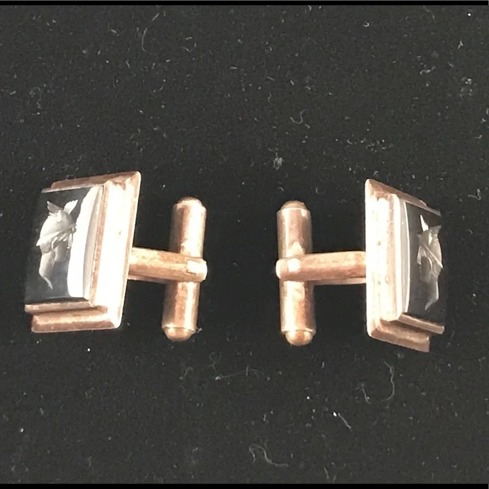 Vintage Sterling Silver Gladiator Cufflinks